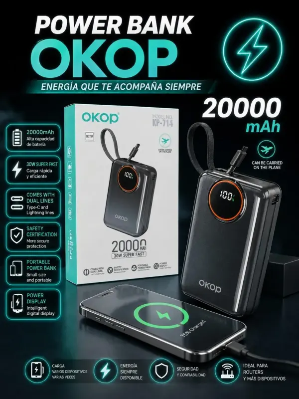 POWER BANK OKOP 20.000MAH