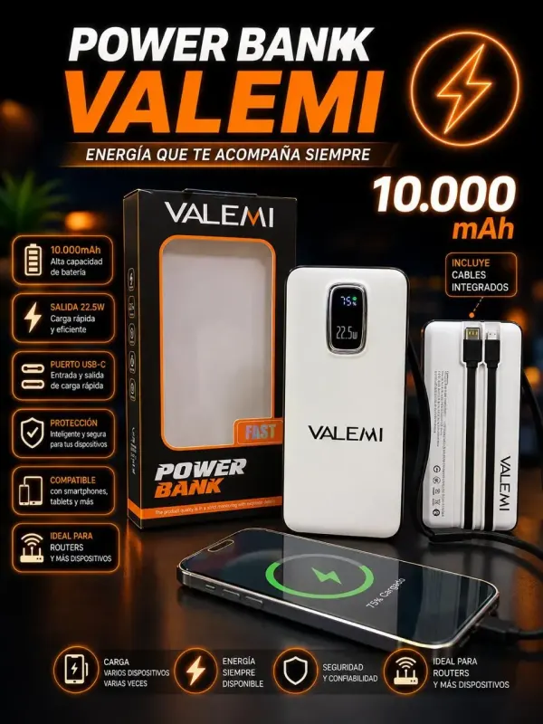 POWER BANK VALEMI 10.000MAH