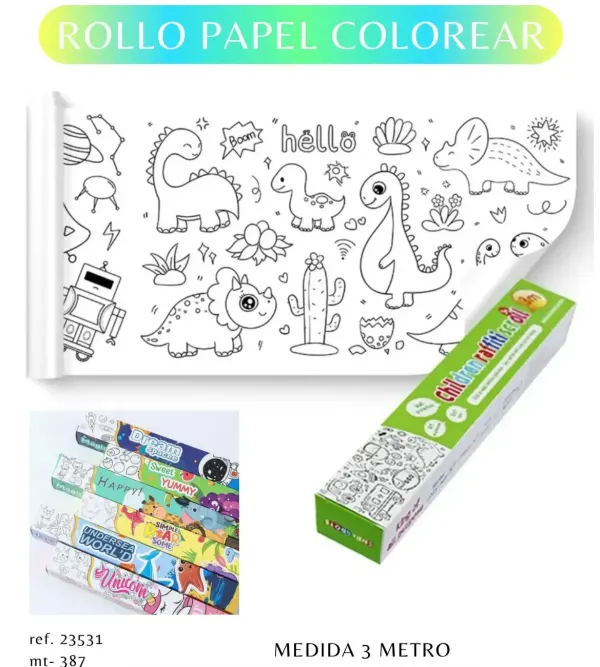 Rollo papel colorear