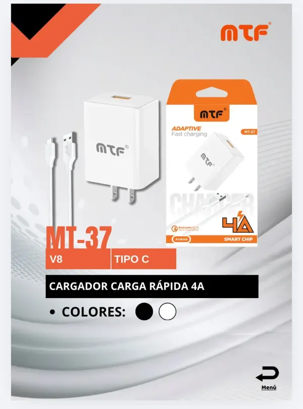 CARGADOR TIPO C Y ANDROID MT-37