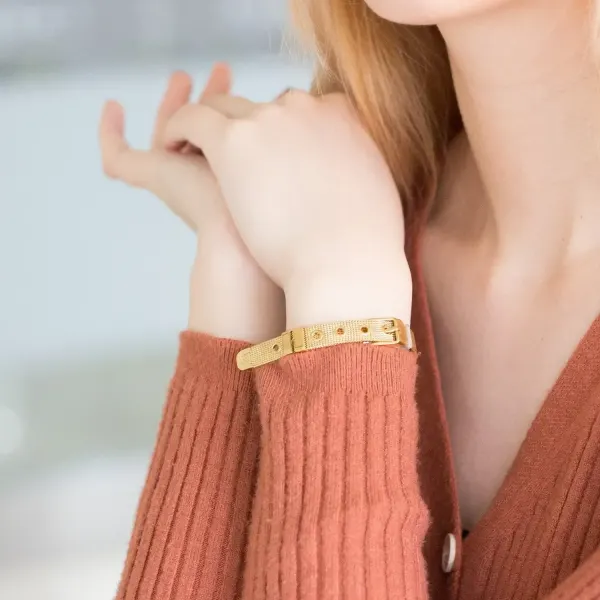 PULSERA CON CORREA DE RELOJ PARA MUJER Y HOMBRE, BRAZALETE DE MALLA DE ACERO INOXIDABLE