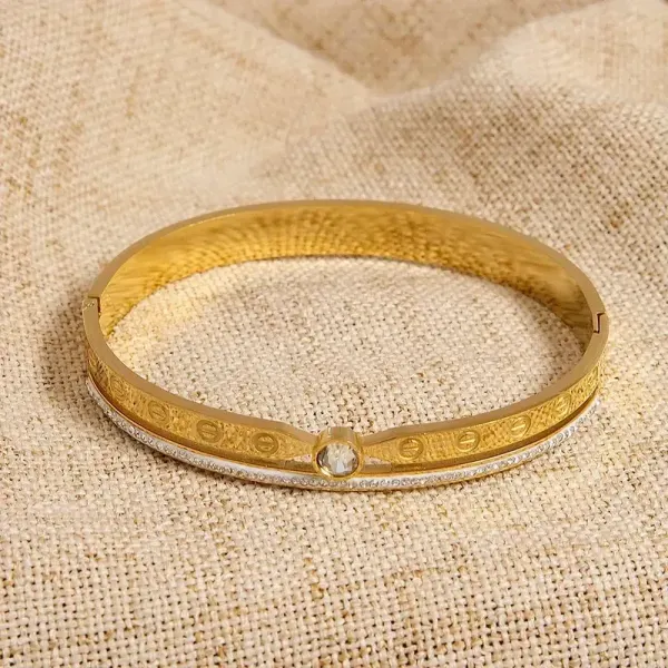 BRAZALETE DOBLE CON CIRCONITA CENTRAL