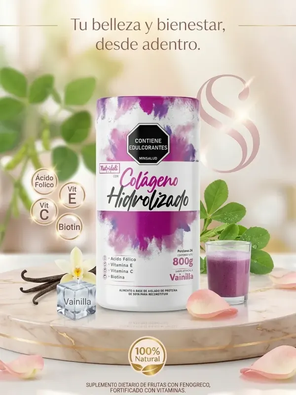 Nutrideli Colágeno Hidrolizado Vainilla - 800 g (24 Porciones)
