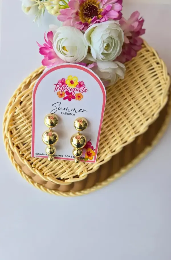 Aretes Rodinados Dorados Circulos