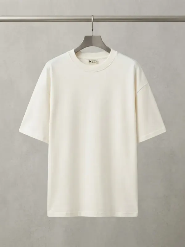 Camiseta Oversize Lisa - Marfil / Crudo