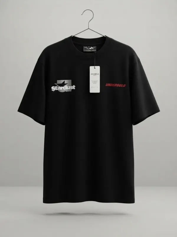 Camiseta Oversize "Stardust" Undergold - Negra