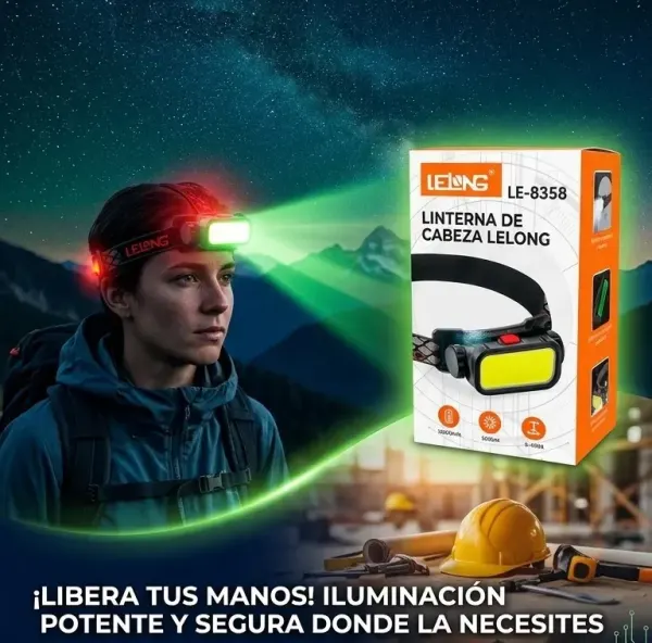 Linterna Frontal Recargable Led