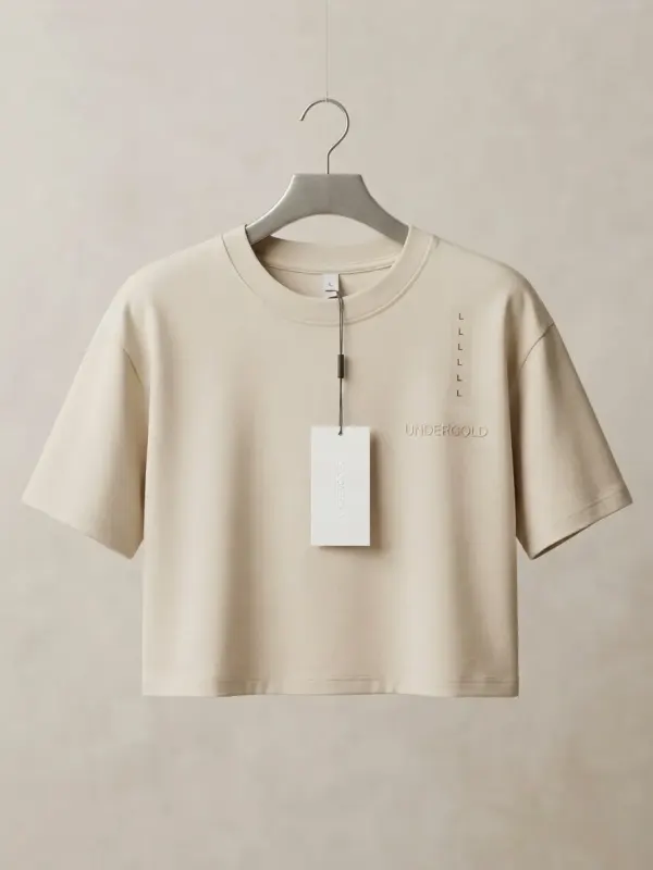 Crop Top Oversize Minimalista "Undergold" - Arena