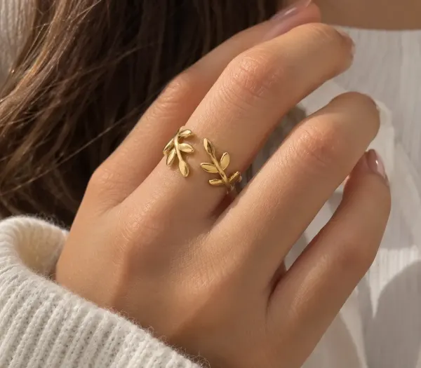 36-Anillo floral gold