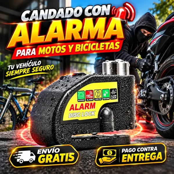 Candado con alarma para motos y bicicletas