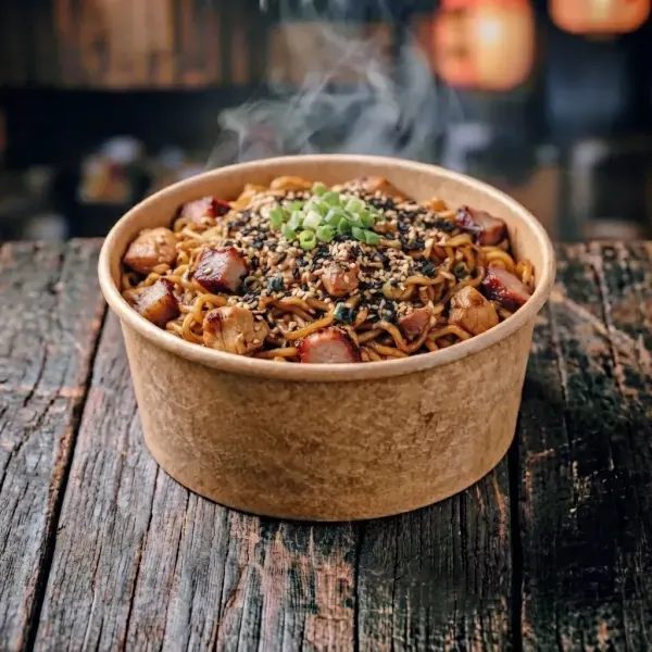 Fideos Yakisoba de Pollo y Cerdo