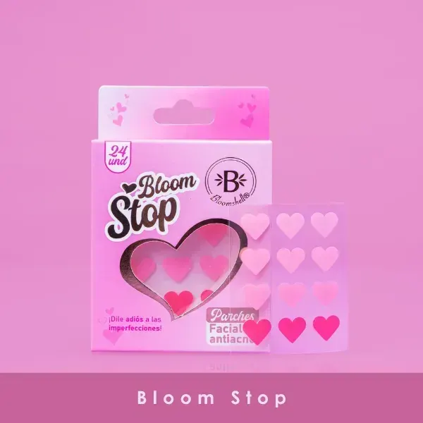 Parches Faciales Anti Acné Bloom stop corazones Bloomshell