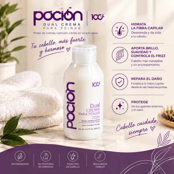 Crema para peinar dual