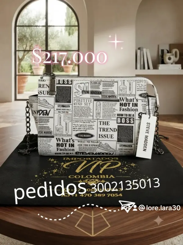 STIVE MADDEN crossbody tipo Newspaper Print"