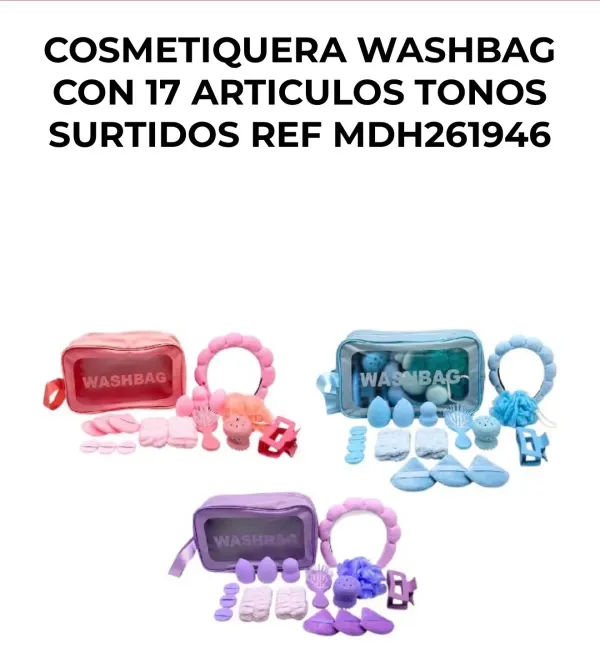 Cosmetiqueras de colores surtidos por 17 artículos