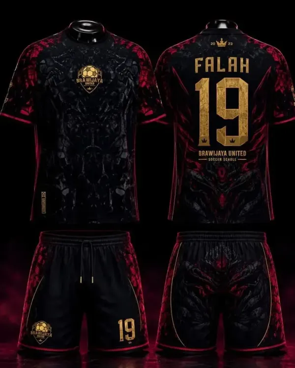 Uniforme personalizado negro y rojo