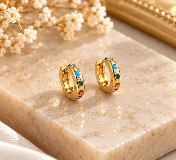 aretes piedra colores