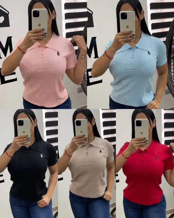 Chemise tejida en trenzas estilo Polo