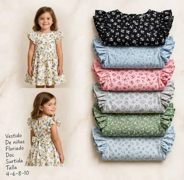 Vestido floreado para  niñas