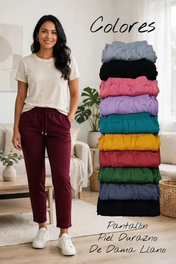 Pantalon piel durazno para dama
