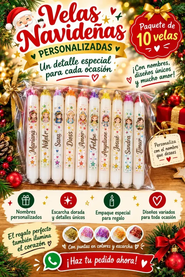Velitas personalizadas escoje y personaliza