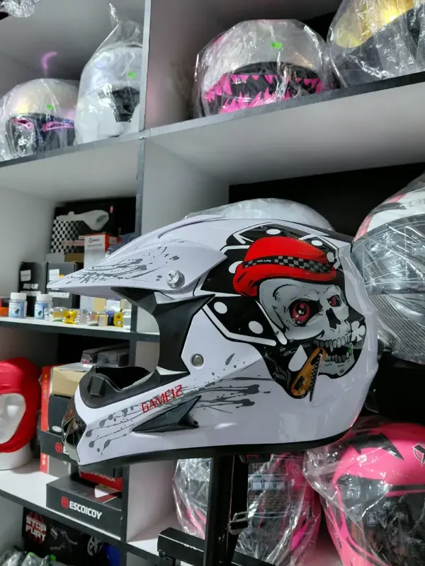 CASCO CROSS CERTIF. DOT GAMER12-BLANCO ABS XL