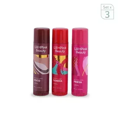 Set x3 Lili Pink Bálsamos de Labios Juicy Summer Smoothie