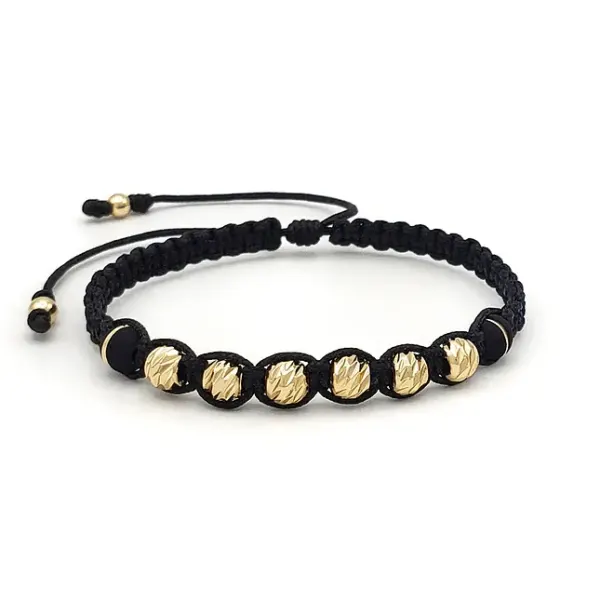 Pulsera tejida oro laminado 18k