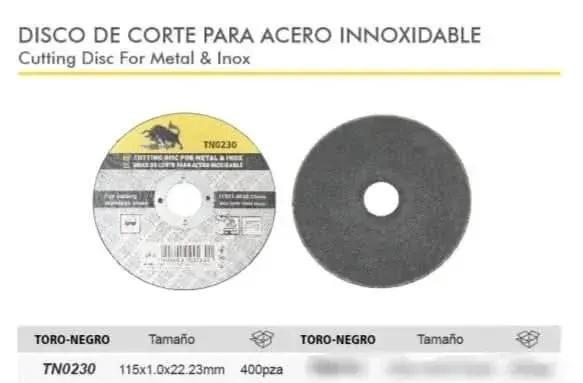 Disco de corte de 4 1/2"