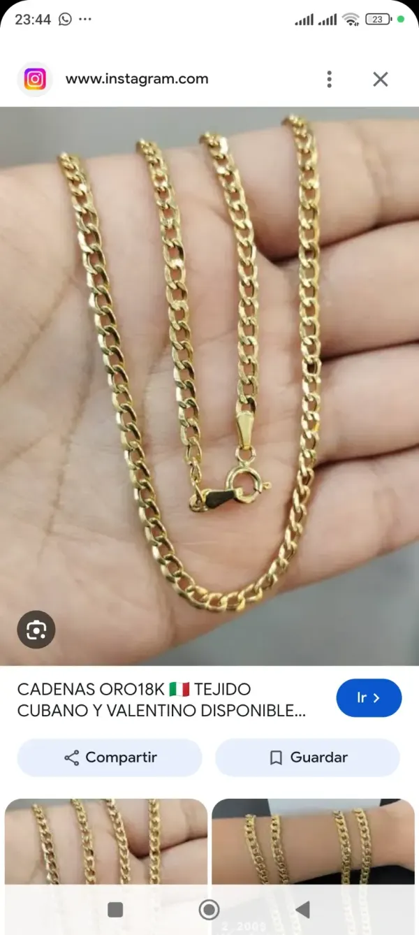 Cadena tejido cubana