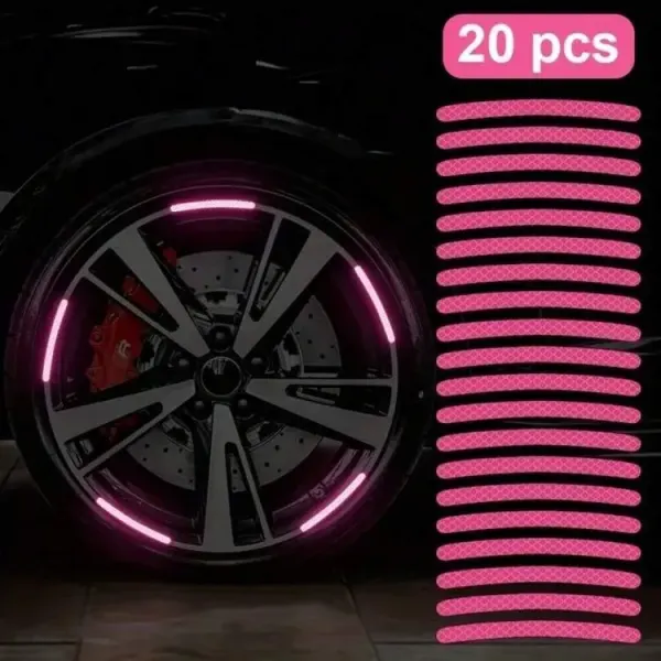 Tiras reflectivas para llantas en color rosa
