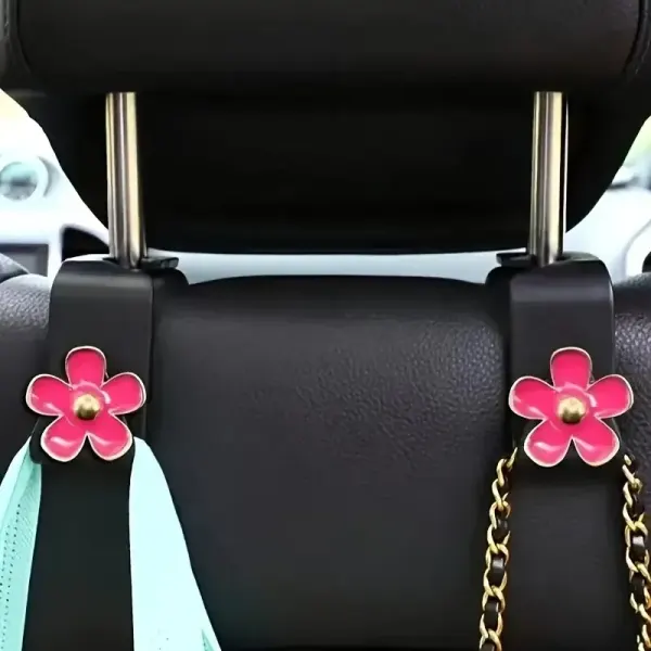 Gancho para cabecera de vehiculo con flor rosa