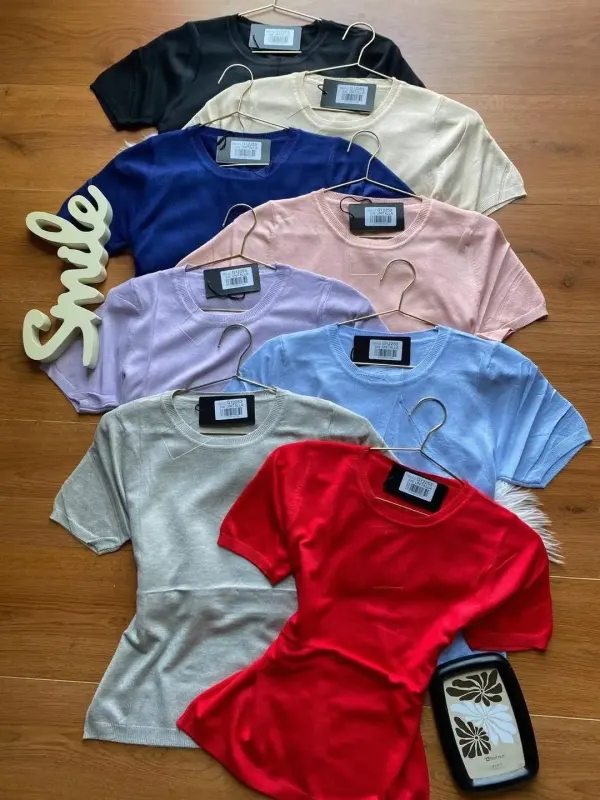 Blusa manga corta tela de punto