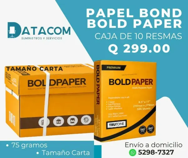 Caja de papel bond carta