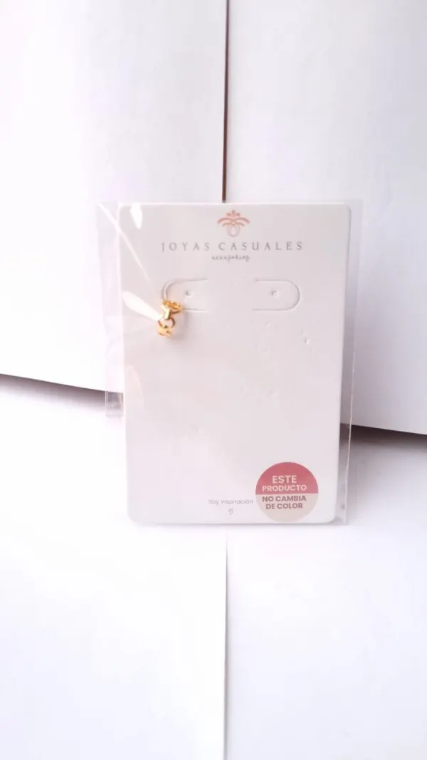 EAR CUFF RODIO DORADO AROS PRENS