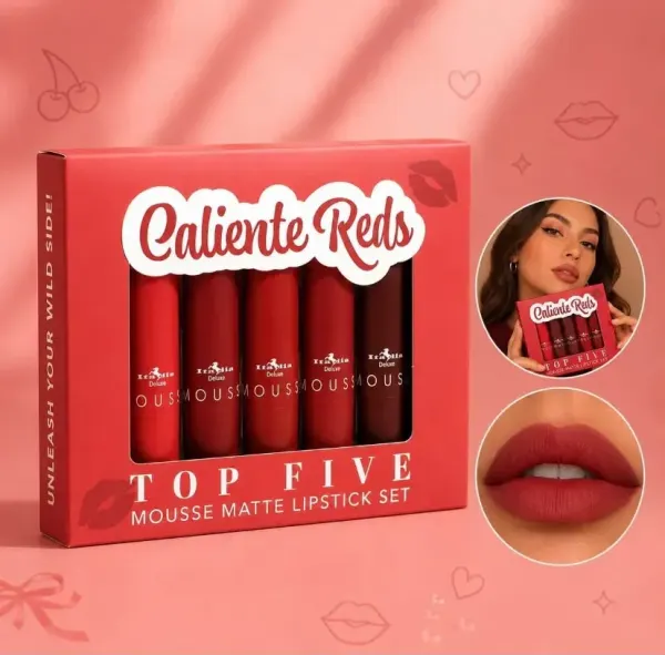 Mousse Matte Lipstick set rojo ❤️💄