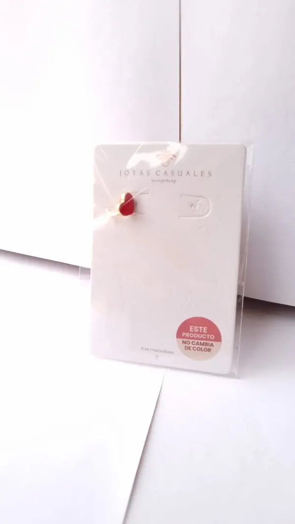 EAR CUFF RODIO CORAZON ROJO