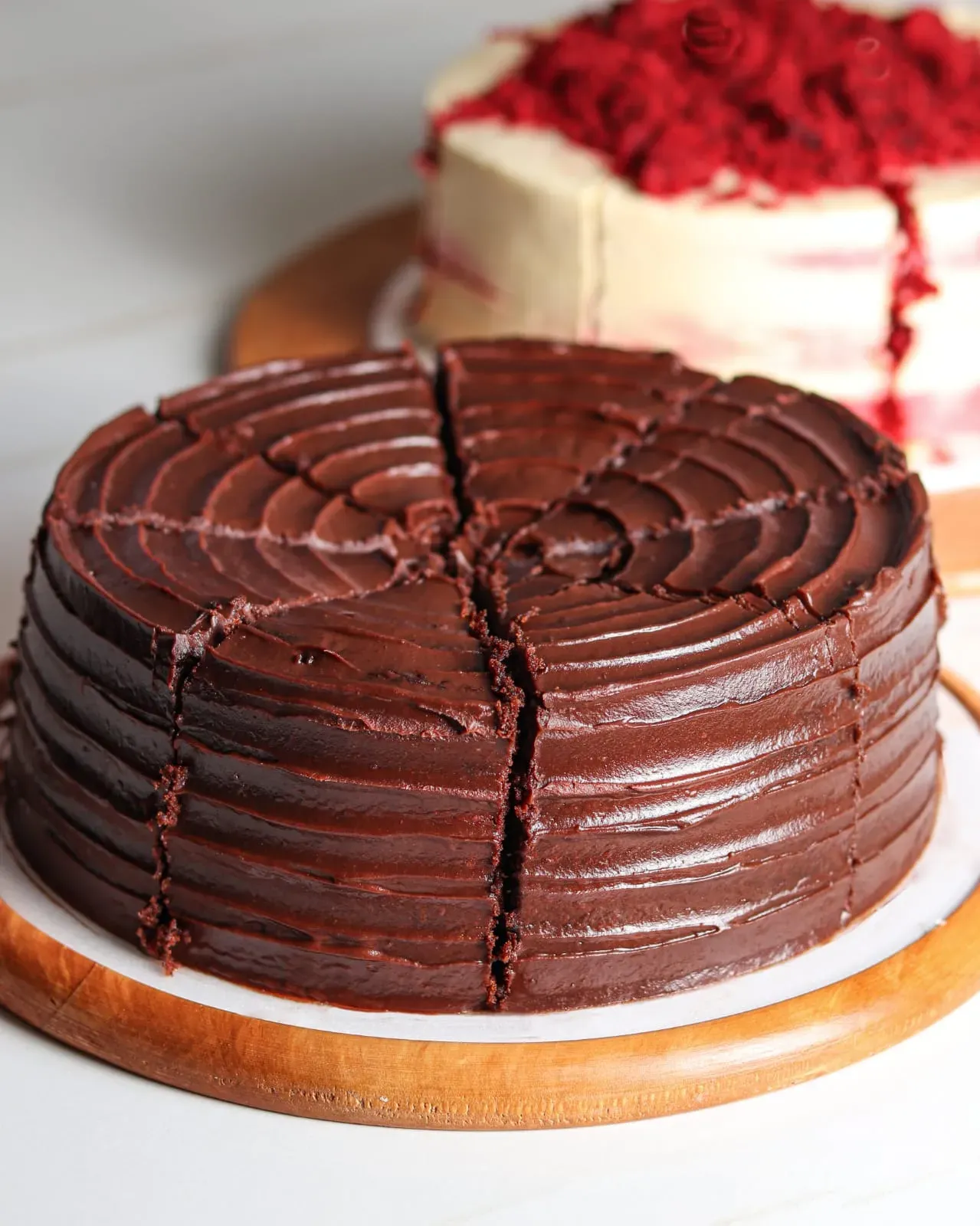 Porción de torta de chocolate