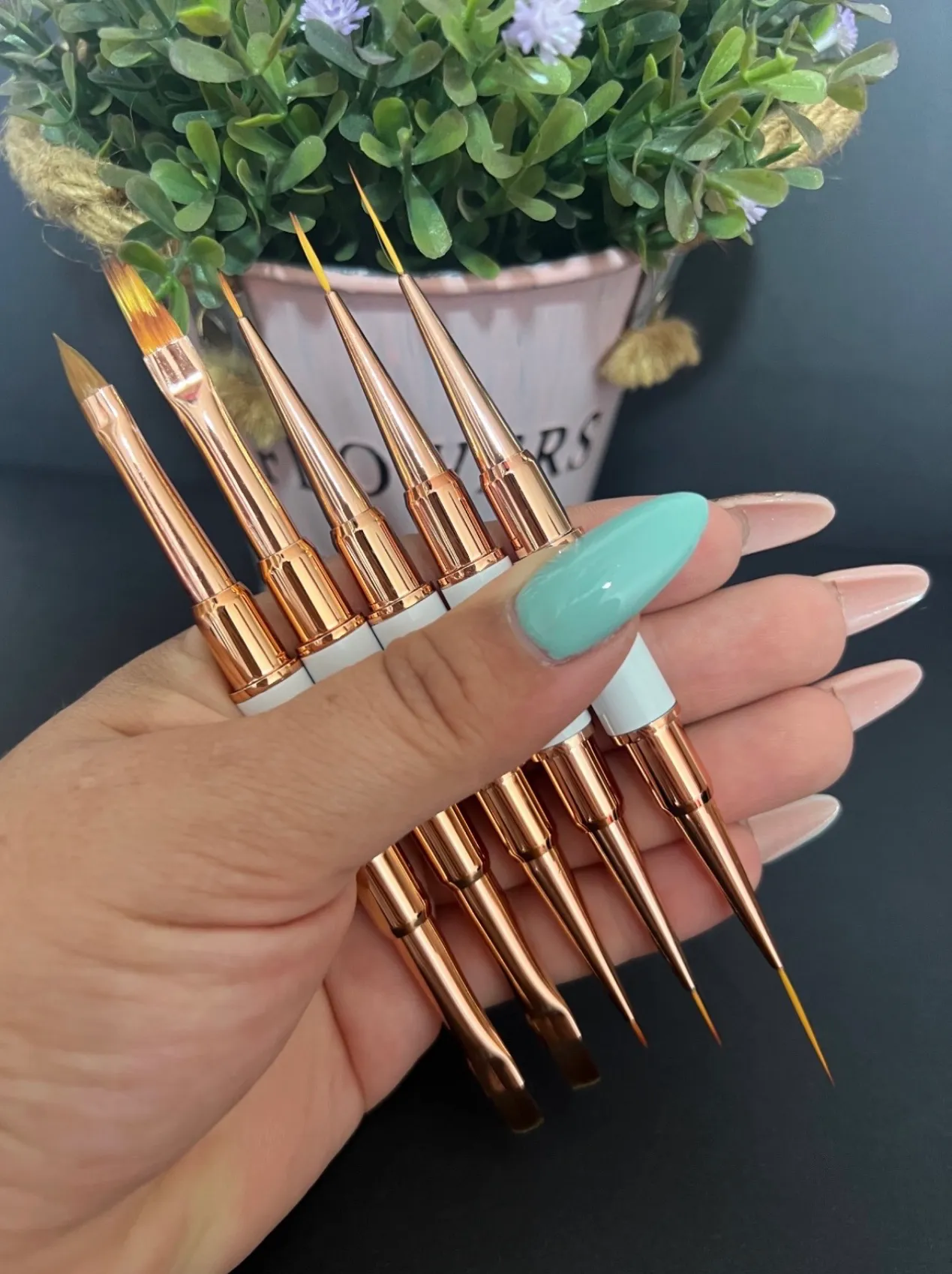 Kit de pinceles liner con doble punta
