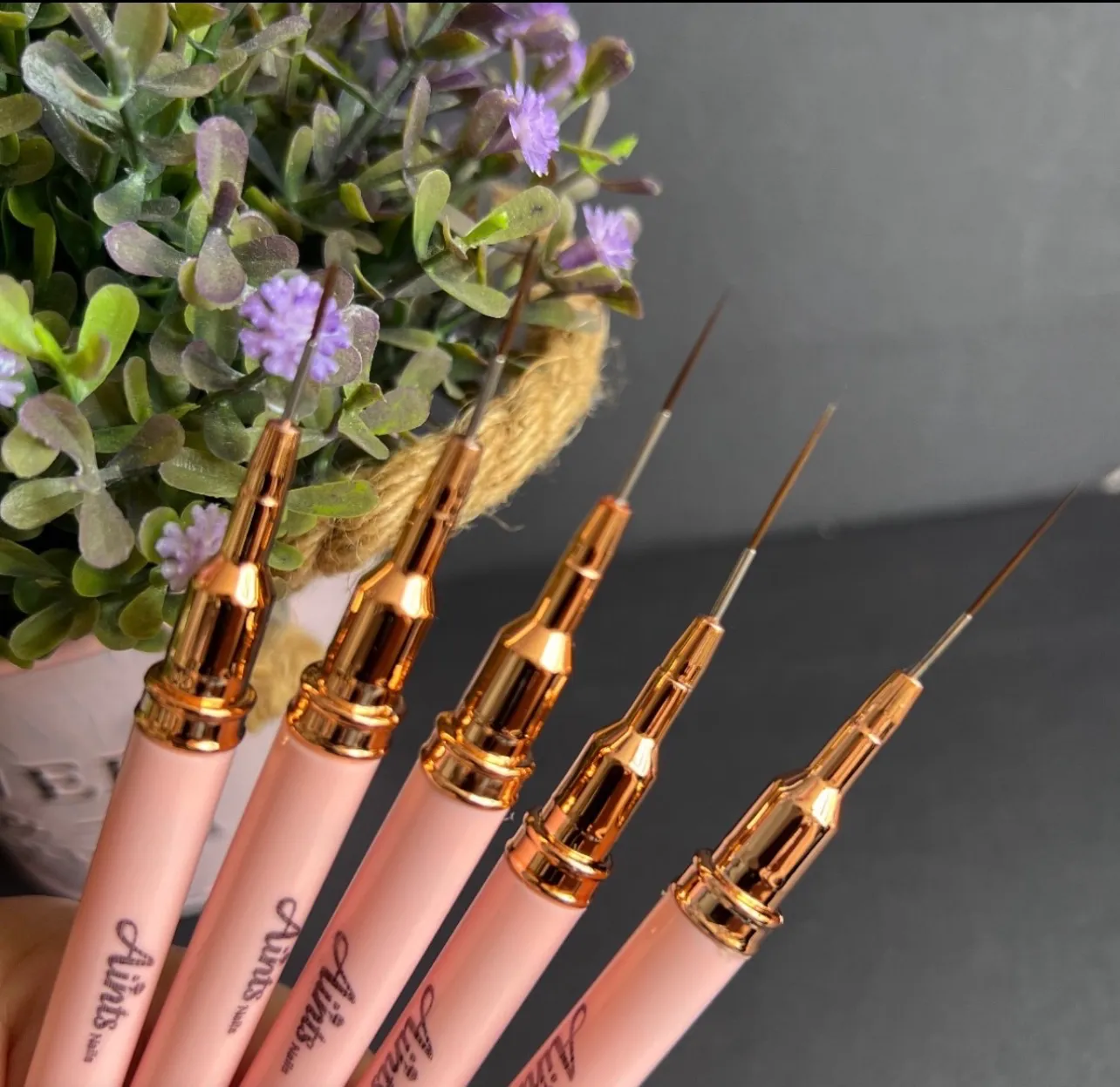 Kit 5 pincel liner para uñas
