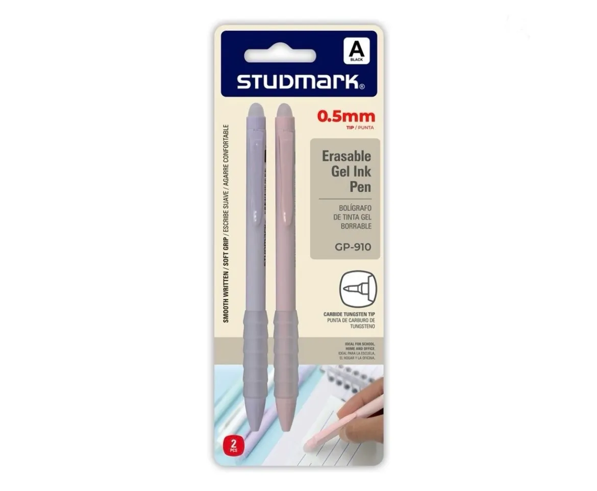 Set de 2 bolígrafos en gel borrables 0.5mm Studmark®