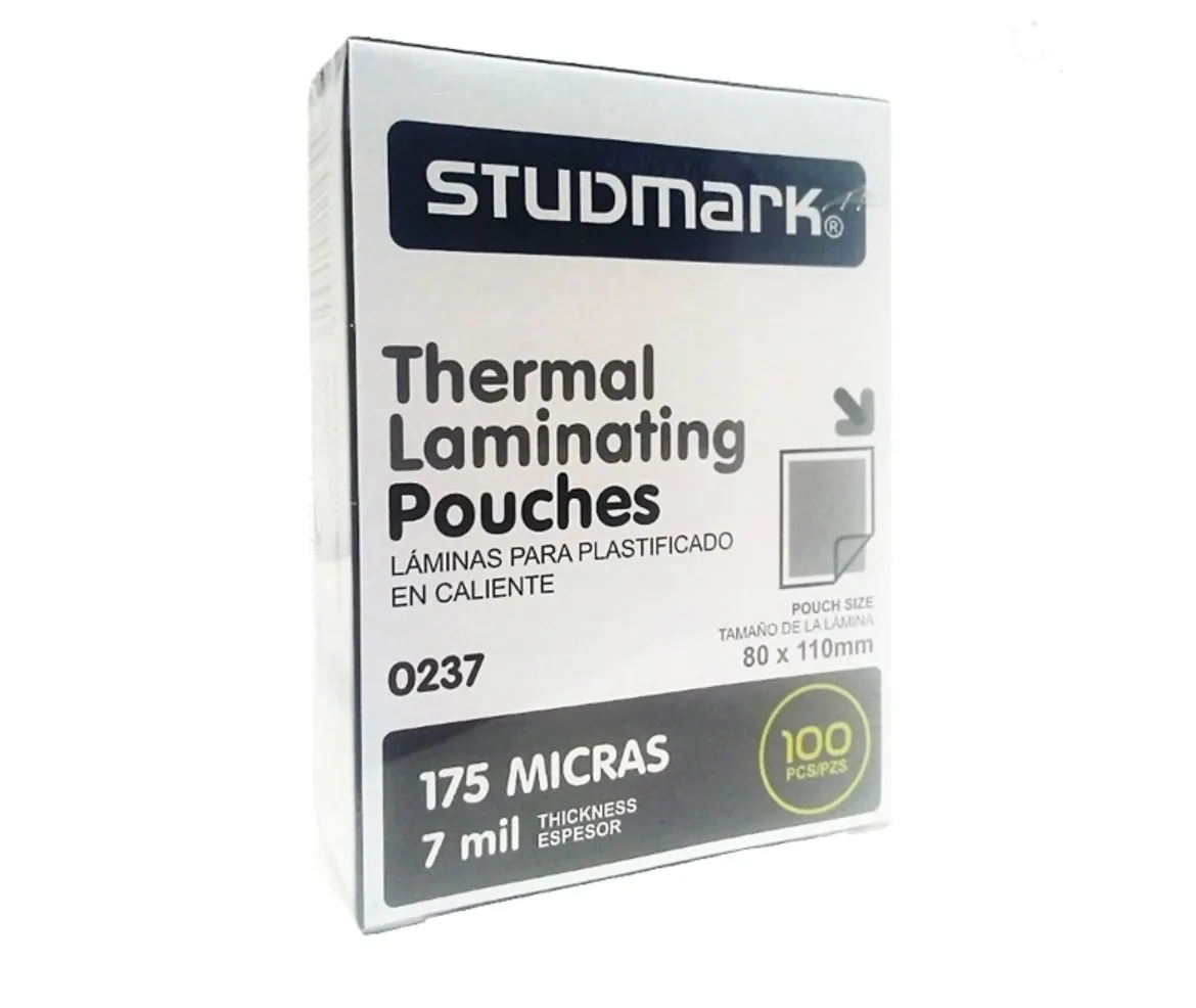 Lamina para plastificar tamaño carnet 80x100 mm studmark