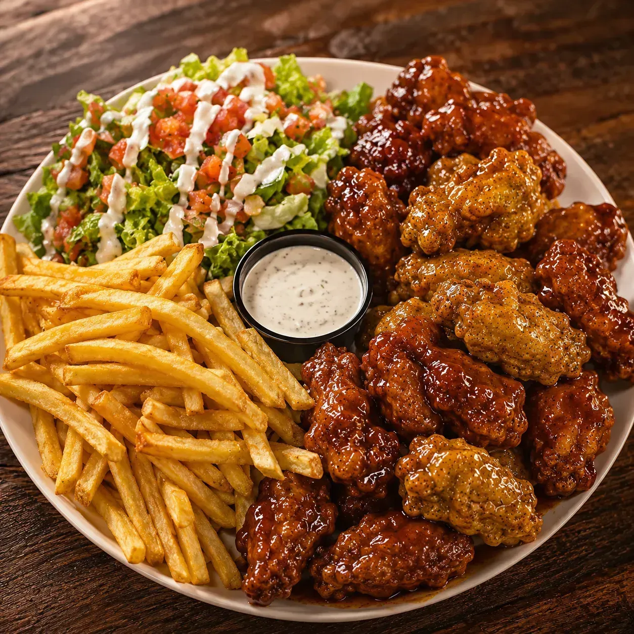 18 alitas + Papas ?