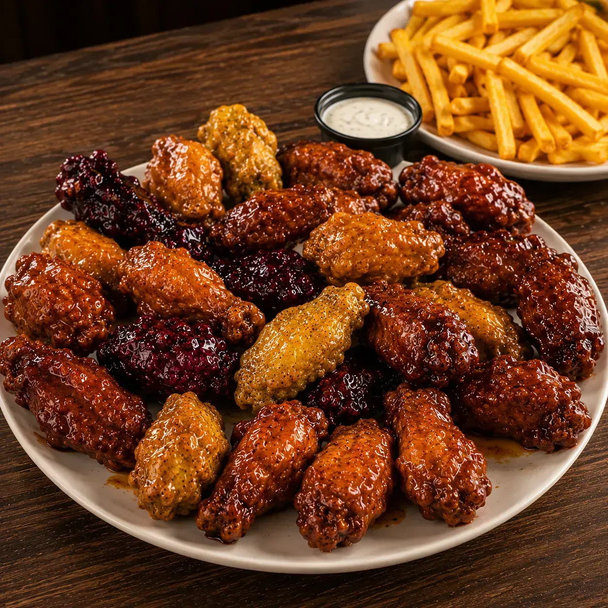 24 alitas + papas