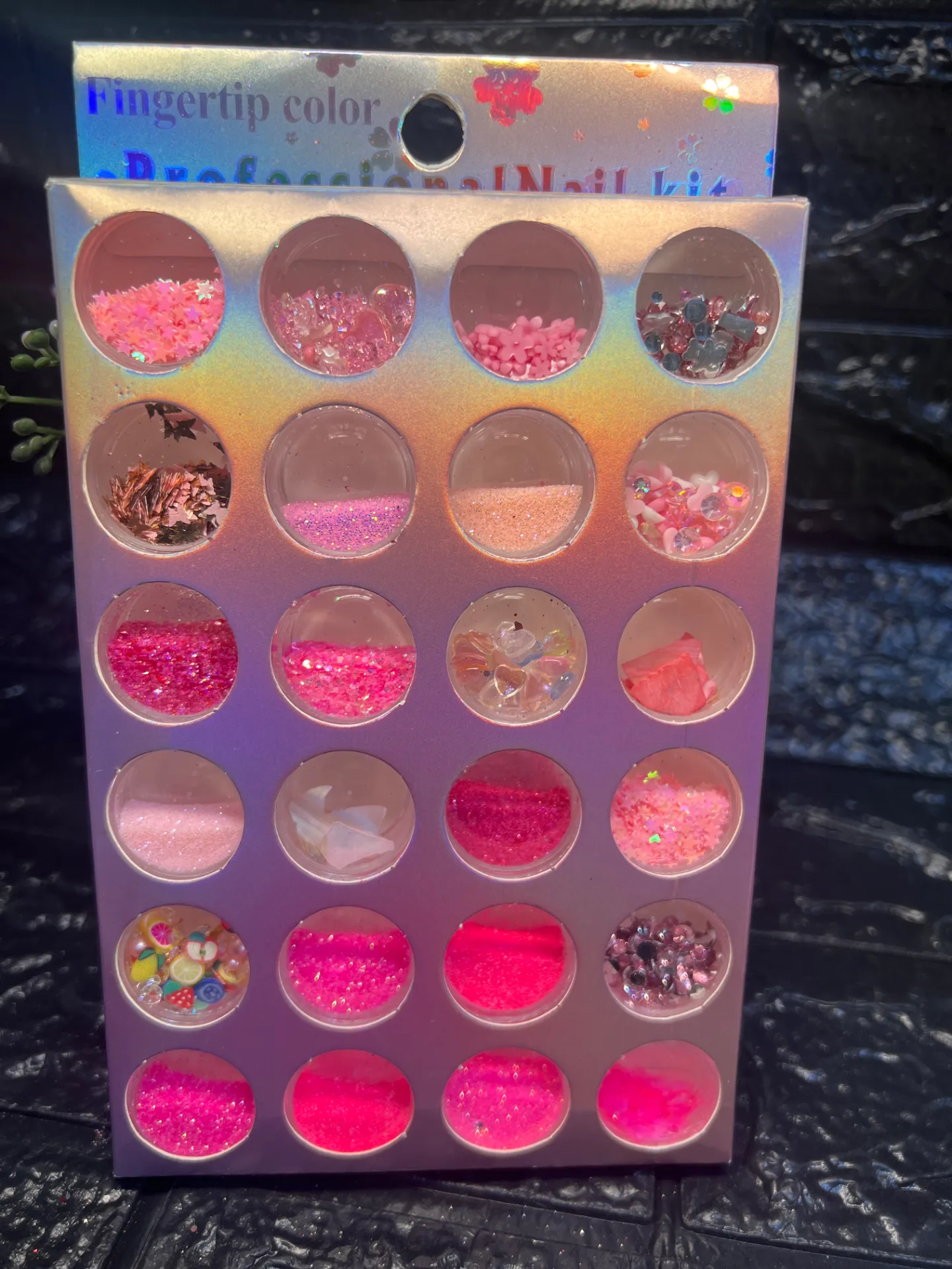 Set 24 glitter + dijes mixtos