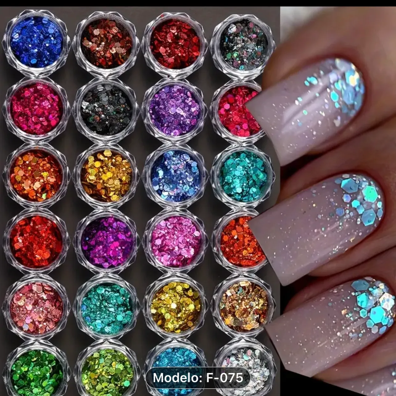 Set de 12 glitter colores mixtos