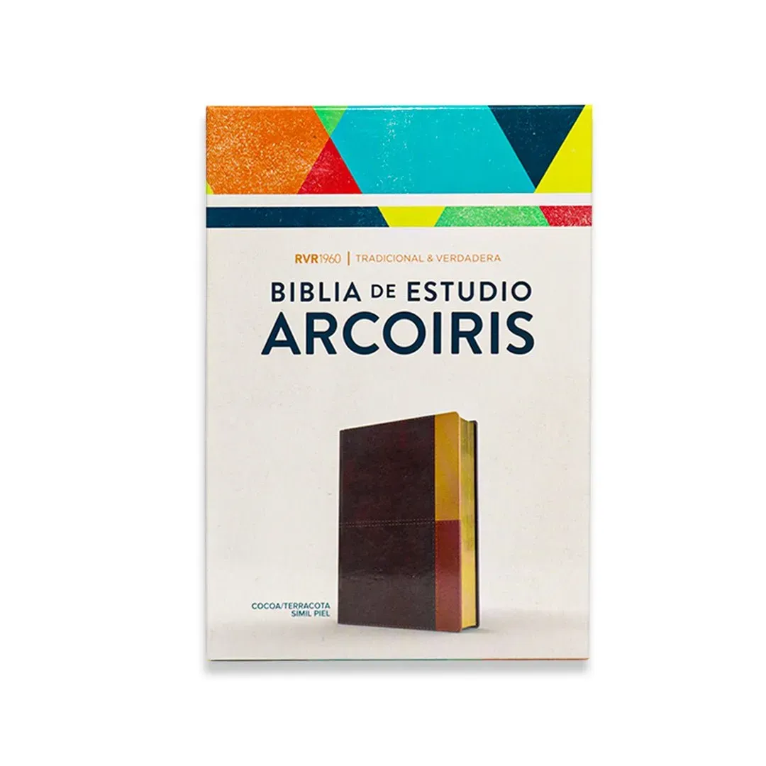 Biblia RVR 1960 de Estudio Arco Iris Símil Piel Cocoa Terracota
