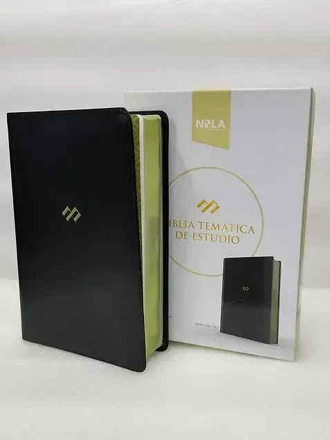 Biblia RVR 1960 de Estudio Temática Miguel Nuñez Símil Piel Negro