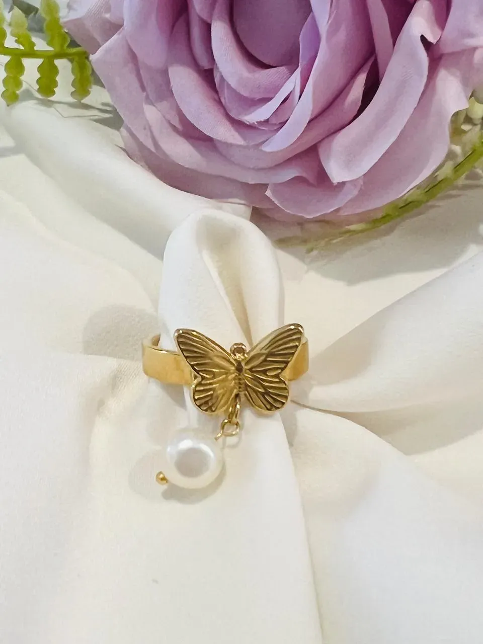 ANILLO MARIPOSA Y PERLA