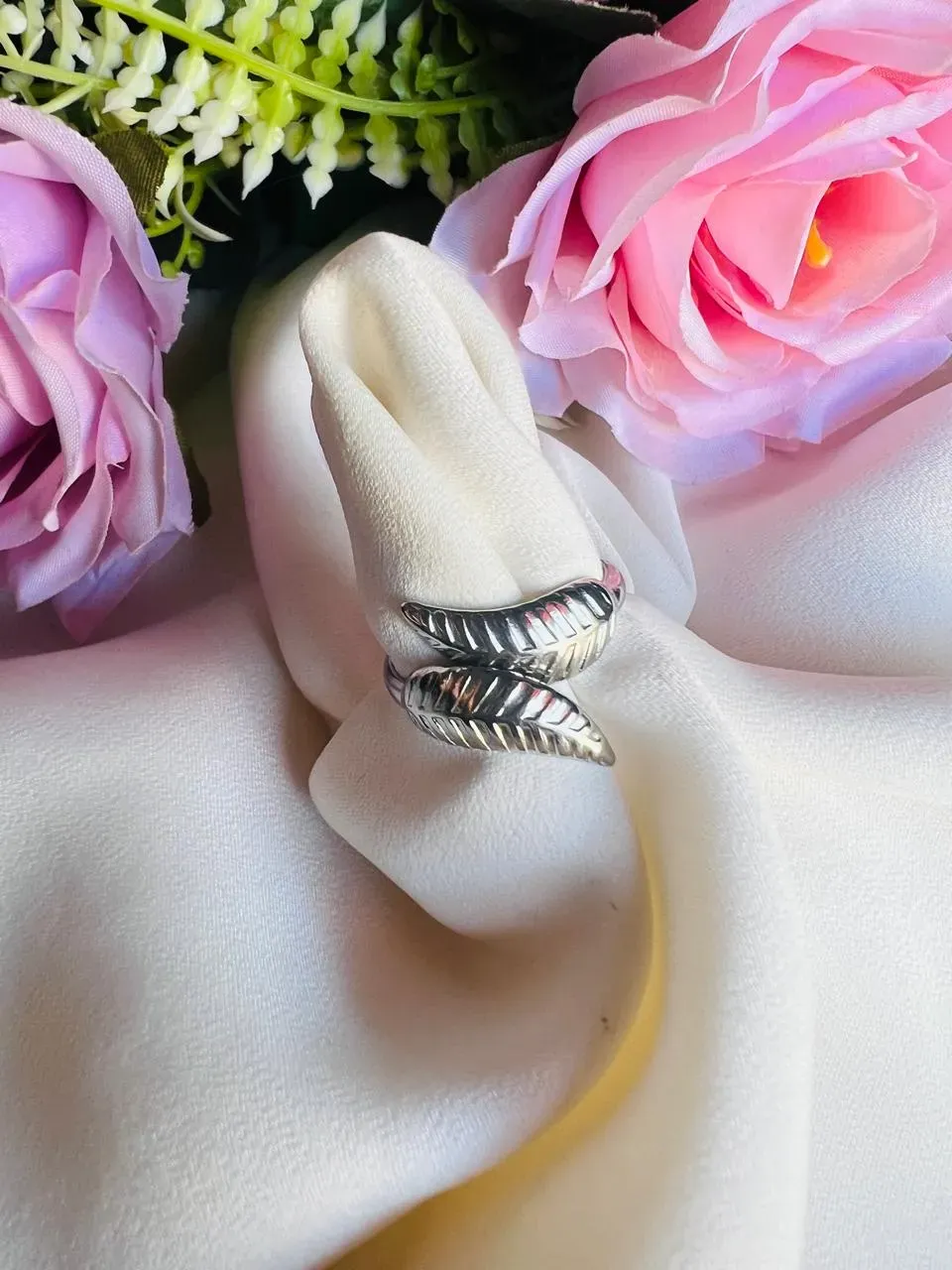ANILLO SILVER HOJITAS